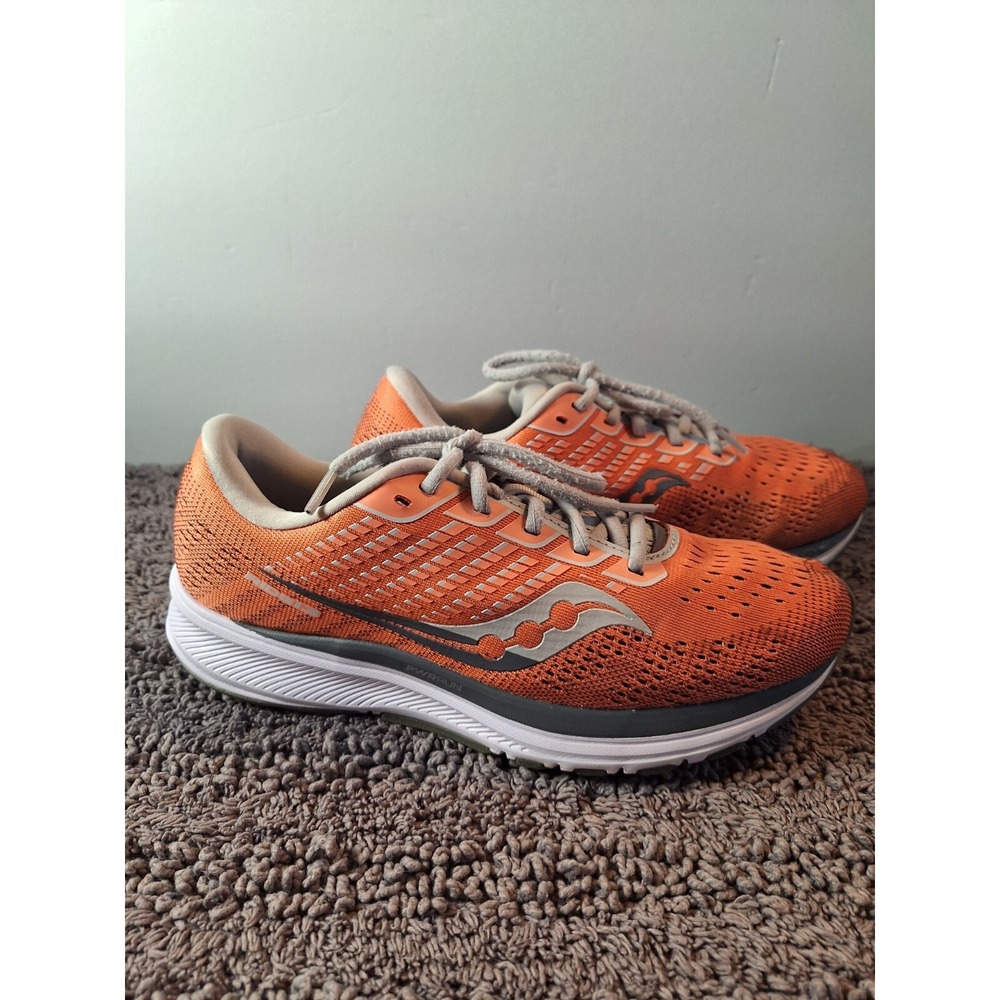 Saucony Sneakers Womans 8 Orange Gray Athletic Running Walking Athlesier Active‎